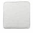 HomePop Cole Square Transitional Wood and Fabric Storage Ottoman in Cream