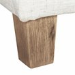 HomePop Cole Square Transitional Wood and Fabric Storage Ottoman in Cream