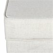 HomePop Cole Square Transitional Wood and Fabric Storage Ottoman in Cream