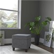 HomePop Square Transitional Wood and Fabric Lift Off Ottoman in Gray Finish