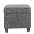 HomePop Square Transitional Wood and Fabric Lift Off Ottoman in Gray Finish