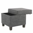 HomePop Square Transitional Wood and Fabric Lift Off Ottoman in Gray Finish