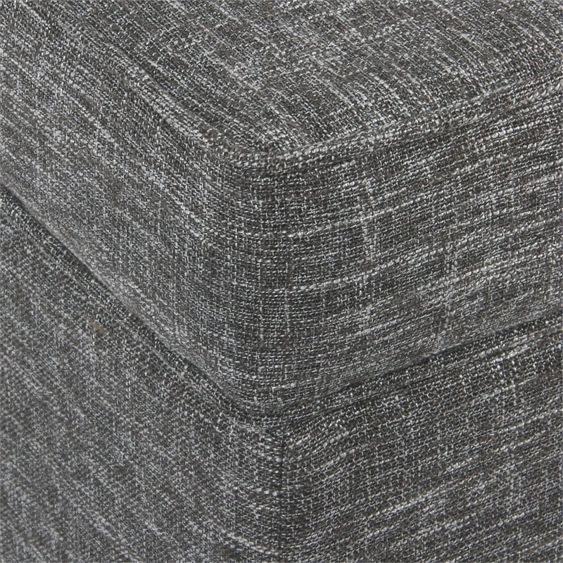 HomePop Square Transitional Wood and Fabric Lift Off Ottoman in Gray Finish