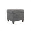 HomePop Square Transitional Wood and Fabric Lift Off Ottoman in Gray Finish