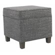 HomePop Square Transitional Wood and Fabric Lift Off Ottoman in Gray Finish