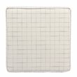 HomePop Square Transitional Fabric Windowpane Pattern Lift Off Ottoman in White