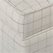HomePop Square Transitional Fabric Windowpane Pattern Lift Off Ottoman in White