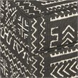 HomePop Square Transitional Wood and Fabric Ottoman with Lift Off Top in Onyx