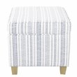HomePop Square Transitional Wood and Fabric Ottoman with Lift Off Lid in Blue