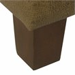 HomePop Square Transitional Faux Leather Ottoman with Lift Off Top in Brown