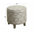 HomePop Cole Round Transitional Wood and Fabric Storage Ottoman in Brown