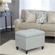 HomePop Traditional Fabric Tufted Medium Storage Ottoman in Gray