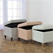 HomePop Traditional Fabric Tufted Medium Storage Ottoman in Gray