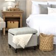 HomePop Traditional Fabric Tufted Medium Storage Ottoman in Gray