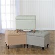 HomePop Traditional Fabric Tufted Medium Storage Ottoman in Gray