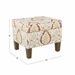 HomePop Square Transitional Fabric Storage Ottoman in Burnt Orange and Cream