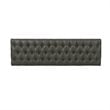HomePop Draper Modern Faux Leather Large Ottoman with Button Tufting in Gray