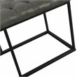HomePop Draper Modern Faux Leather Large Ottoman with Button Tufting in Gray