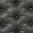 HomePop Draper Modern Faux Leather Large Ottoman with Button Tufting in Gray