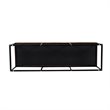 HomePop Draper Modern Faux Leather Large Bench with Button Tufting in Brown