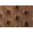 HomePop Draper Modern Faux Leather Large Bench with Button Tufting in Brown