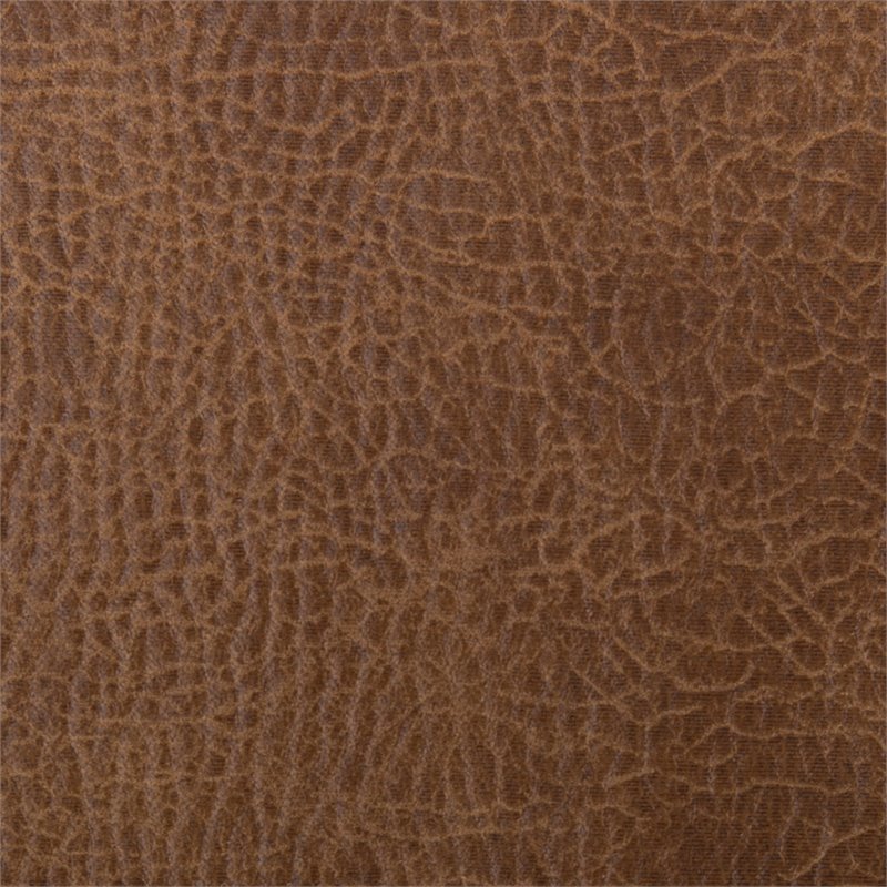 HomePop Draper Modern Faux Leather Large Bench with Button Tufting in Brown