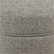 HomePop Round Transitional Wood and Fabric Storage Ottoman in Light Gray