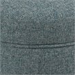 HomePop Round Transitional Wood and Fabric Storage Ottoman in Teal Blue Tweed