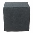 HomePop Square Transitional Wood and Fabric Storage Ottoman in Textured Navy