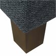 HomePop Square Transitional Wood and Fabric Storage Ottoman in Textured Navy