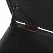 HomePop Square Transitional Wood and Fabric Storage Ottoman in Textured Navy