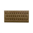 HomePop Draper Modern Faux Leather Large Ottoman with Button Tufting in Brown