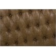 HomePop Draper Modern Faux Leather Large Ottoman with Button Tufting in Brown