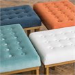 HomePop Modern Style Metal Bench with Velvet Seat in White Finish