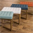 HomePop Modern Style Metal Bench with Velvet Seat in White Finish