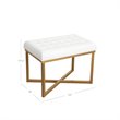 HomePop Modern Style Metal Bench with Velvet Seat in White Finish