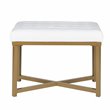 HomePop Modern Style Metal Bench with Velvet Seat in White Finish