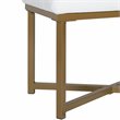 HomePop Modern Style Metal Bench with Velvet Seat in White Finish