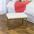 HomePop Modern Style Metal Bench with Velvet Seat in White Finish