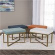 HomePop Modern Style Metal Bench with Velvet Seat in White Finish