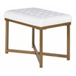HomePop Modern Style Metal Bench with Velvet Seat in White Finish