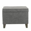HomePop Transitional Fabric Medium Storage Ottoman with Slate Pattern in Gray