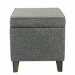 HomePop Transitional Fabric Medium Storage Ottoman with Slate Pattern in Gray