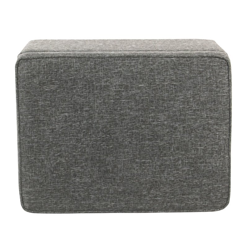 HomePop Transitional Fabric Medium Storage Ottoman with Slate Pattern in Gray