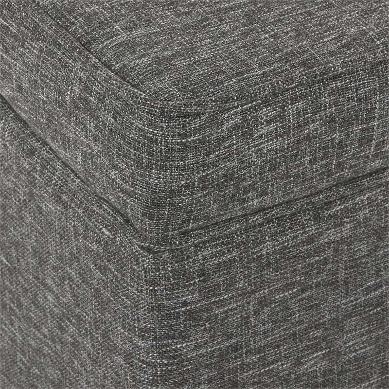 HomePop Transitional Fabric Medium Storage Ottoman with Slate Pattern in Gray
