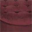 HomePop Round Traditional Wood and Velvet Storage Ottoman in Red