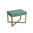 HomePop Modern Style Metal Bench with Velvet Seat in Blue Finish