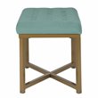 HomePop Modern Style Metal Bench with Velvet Seat in Blue Finish