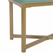 HomePop Modern Style Metal Bench with Velvet Seat in Blue Finish