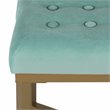 HomePop Modern Style Metal Bench with Velvet Seat in Blue Finish